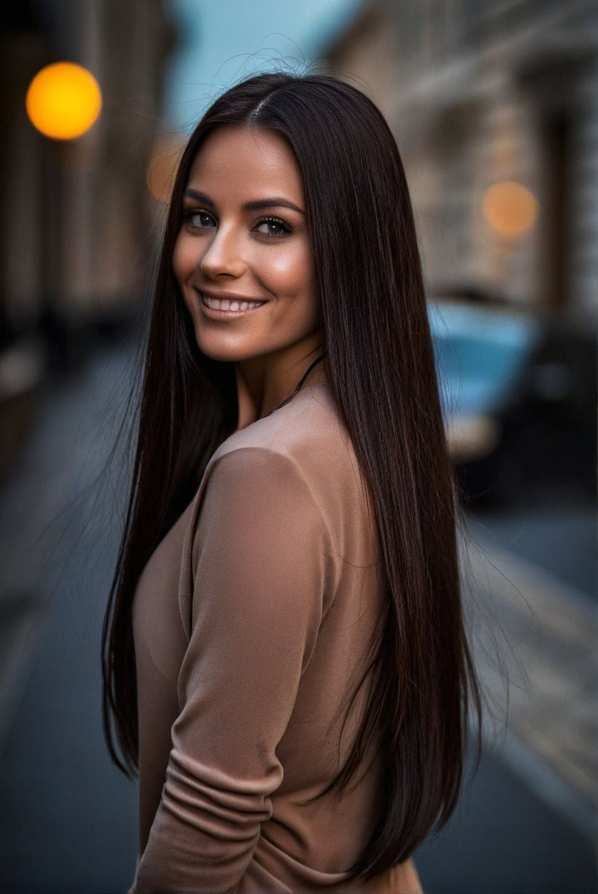 Synthetic 7PCS Clip in Straight Hair 18" 22" Extensions