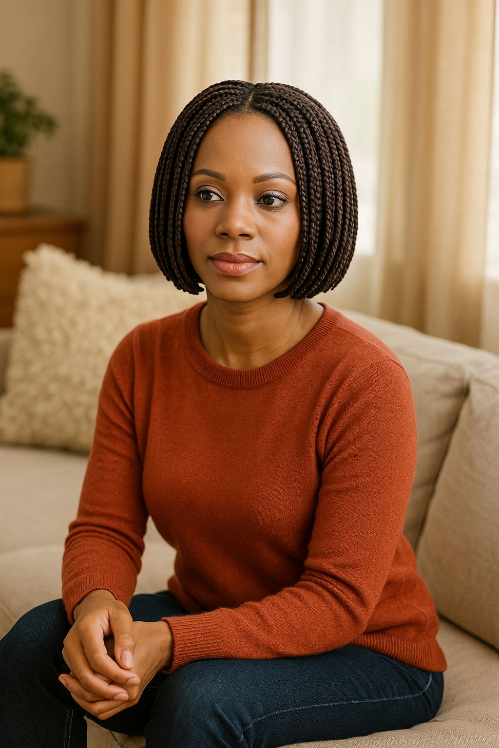 DORA: Skin Lace Frontal Braid Synthetic Wig