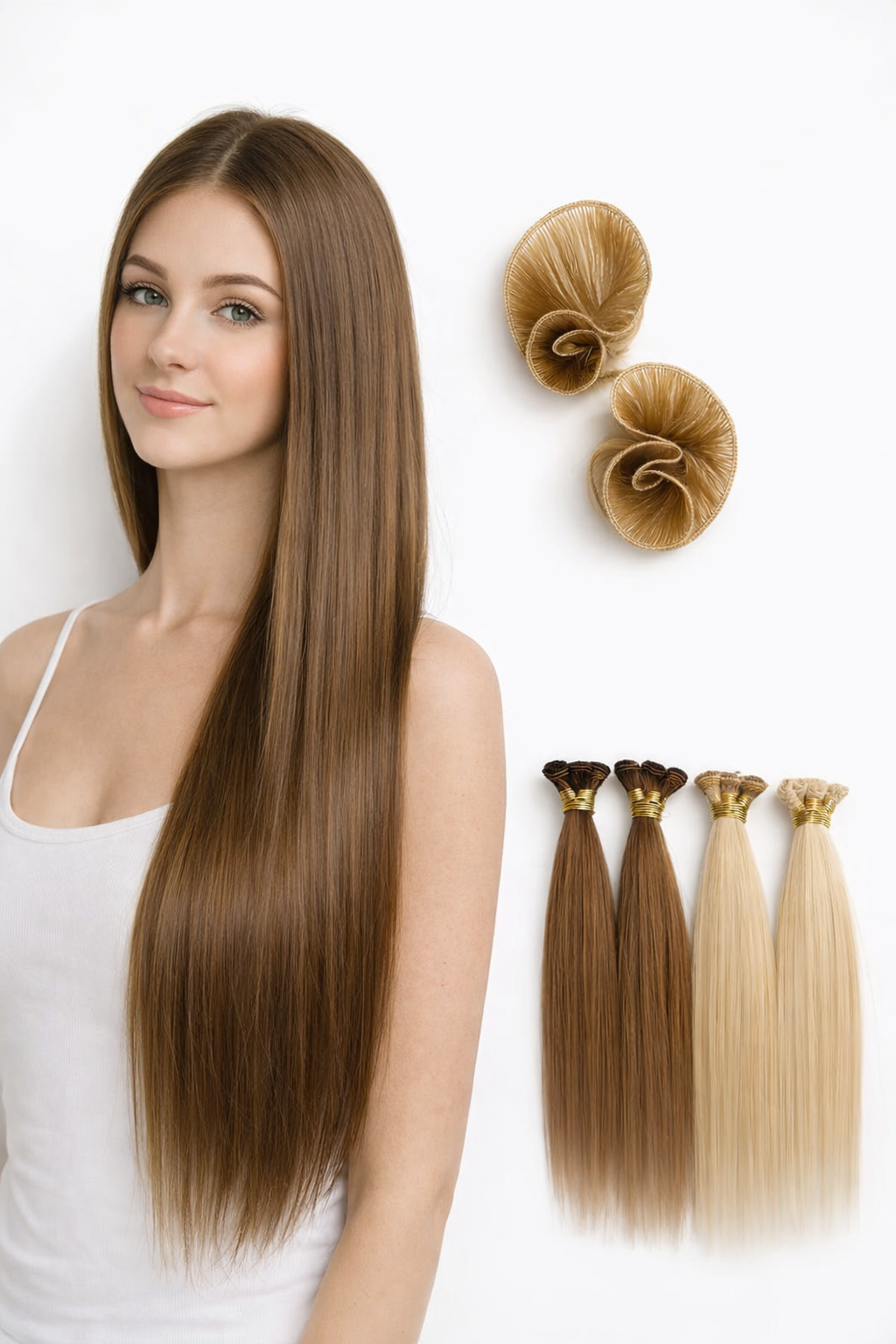 Hand Tied Weft – 100% Remy Cuticle Human Hair Weave ( Ultra Thin ) 20”  22”