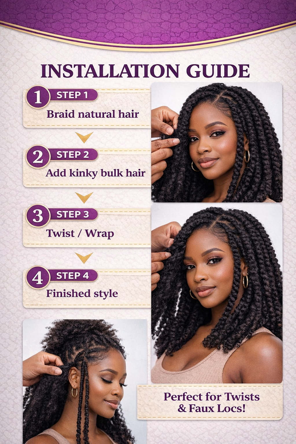 Afro Kinky Bulk Hair – 100% Human Hair – 50g