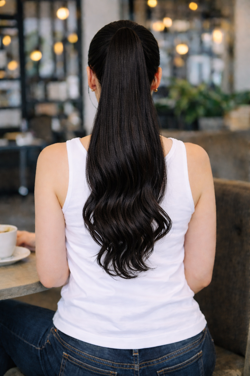 Synthetic Pony Clip Body Wave Hair Extensions 22"