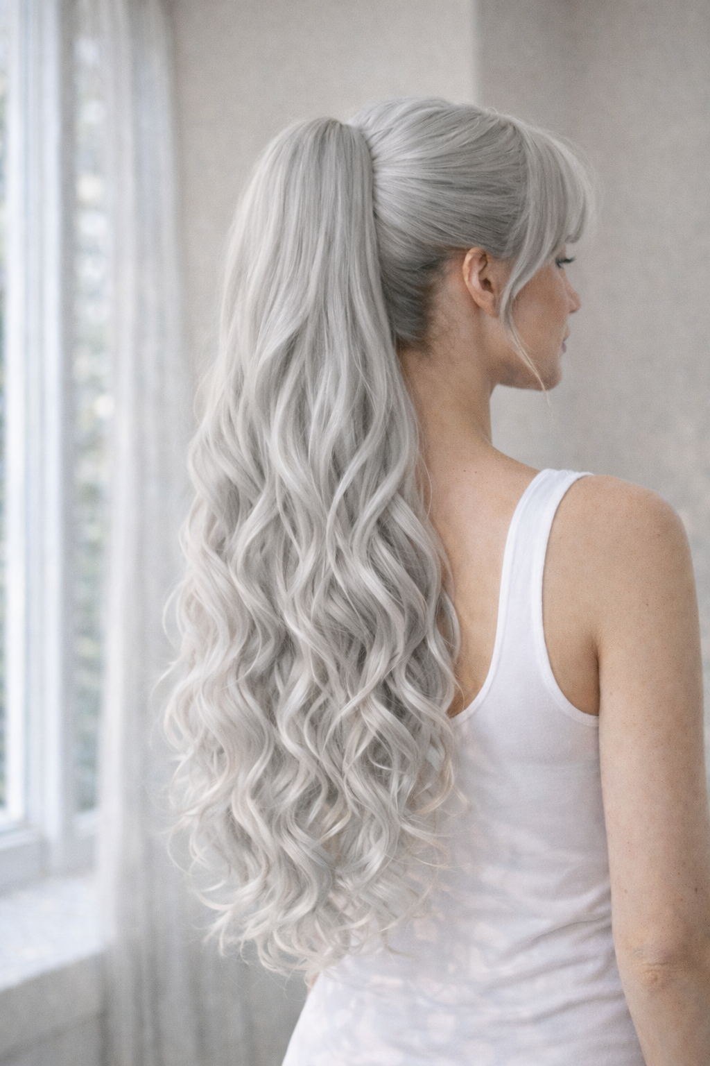 Synthetic Pony Clip Natural Wave Hair Extensions 26"
