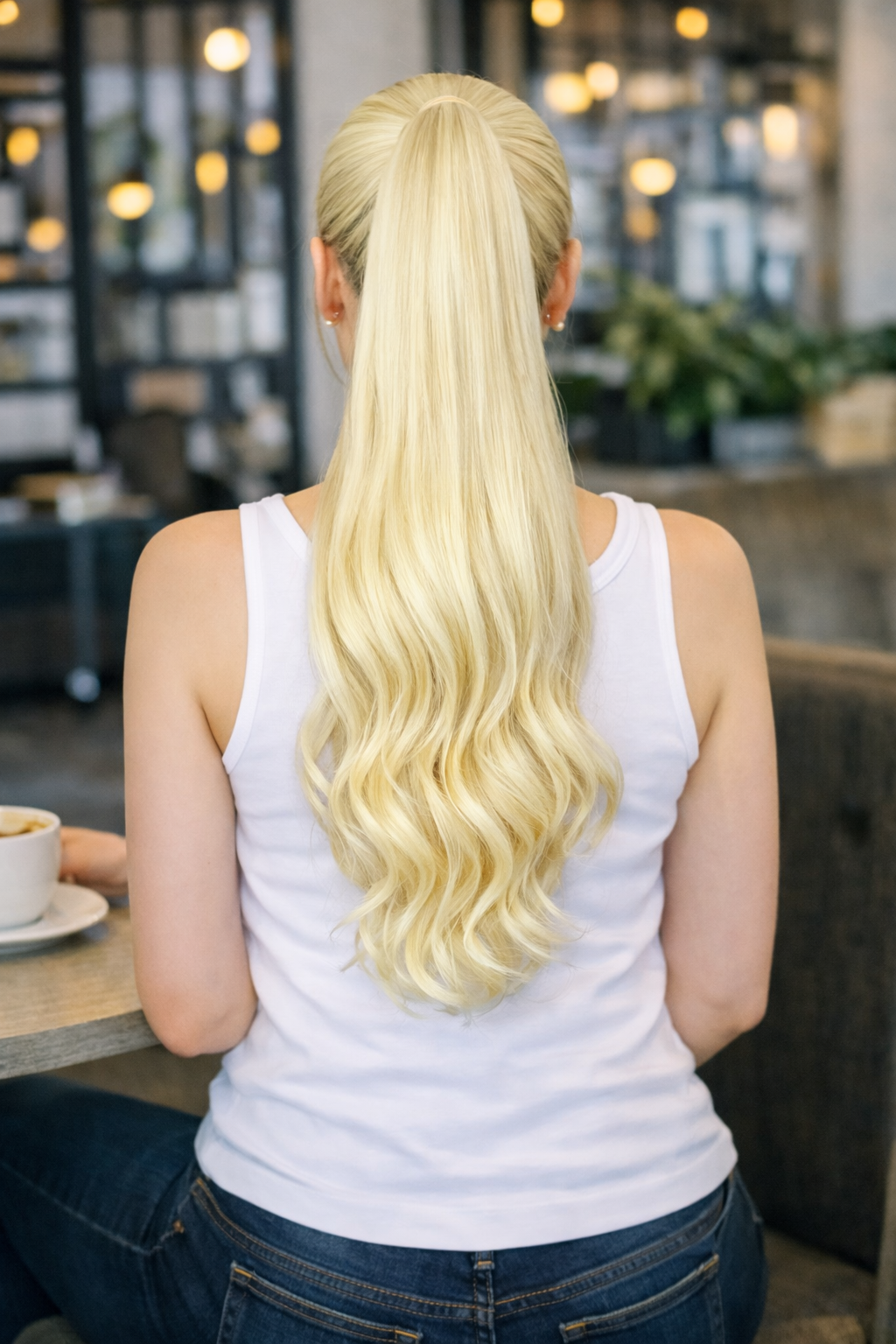 Synthetic Pony Clip Body Wave Hair Extensions 22"