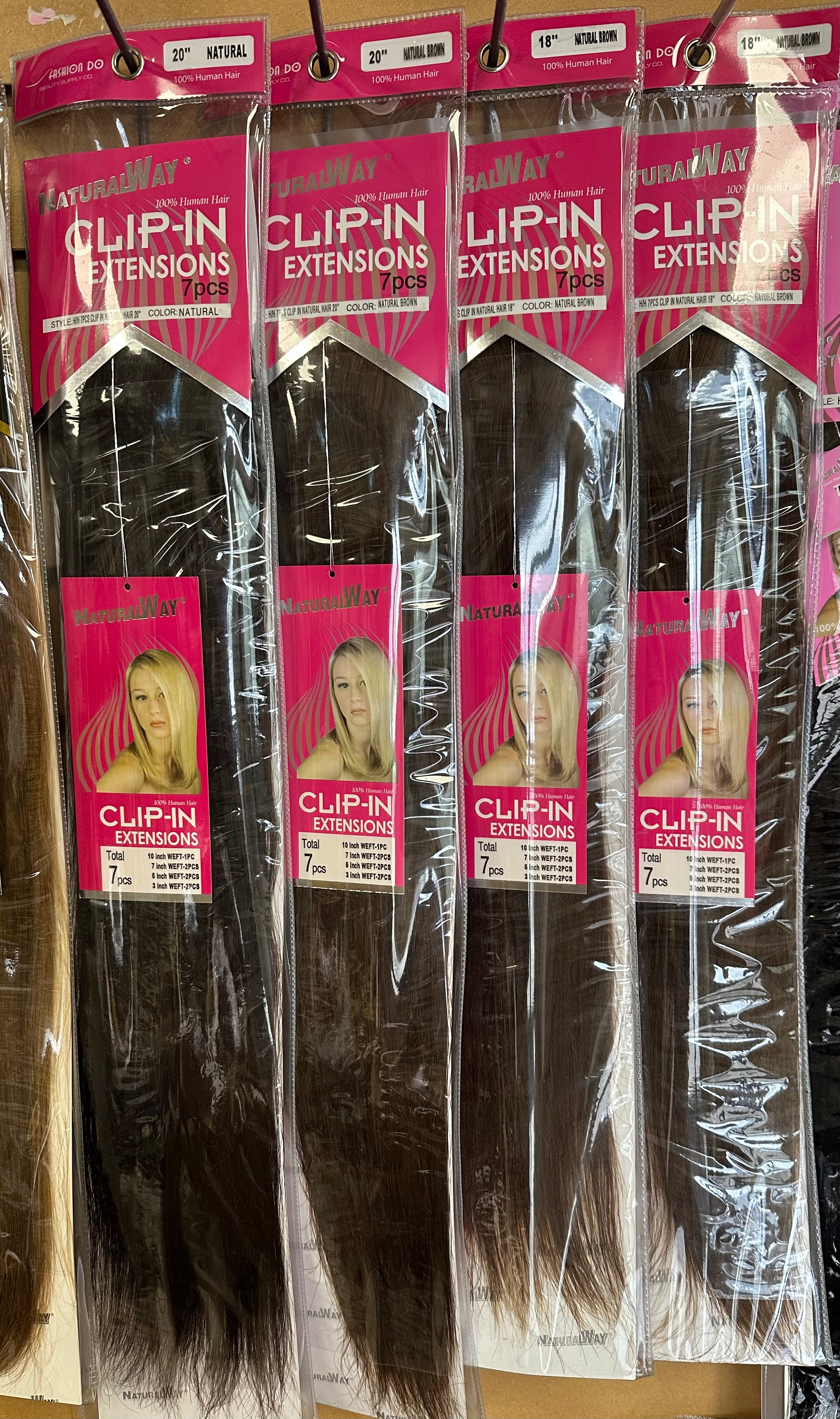 100% Unprocessed Human Hair Extensions 7PCS Clip In  18" 20"