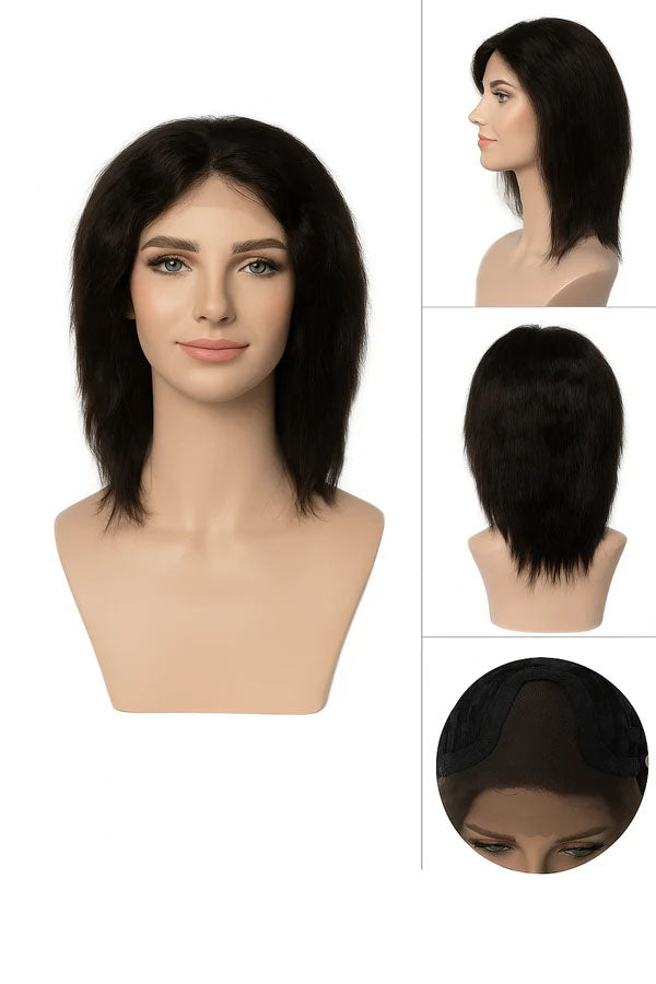 Floria:  100% Human Hair L Part Lace Front Wig