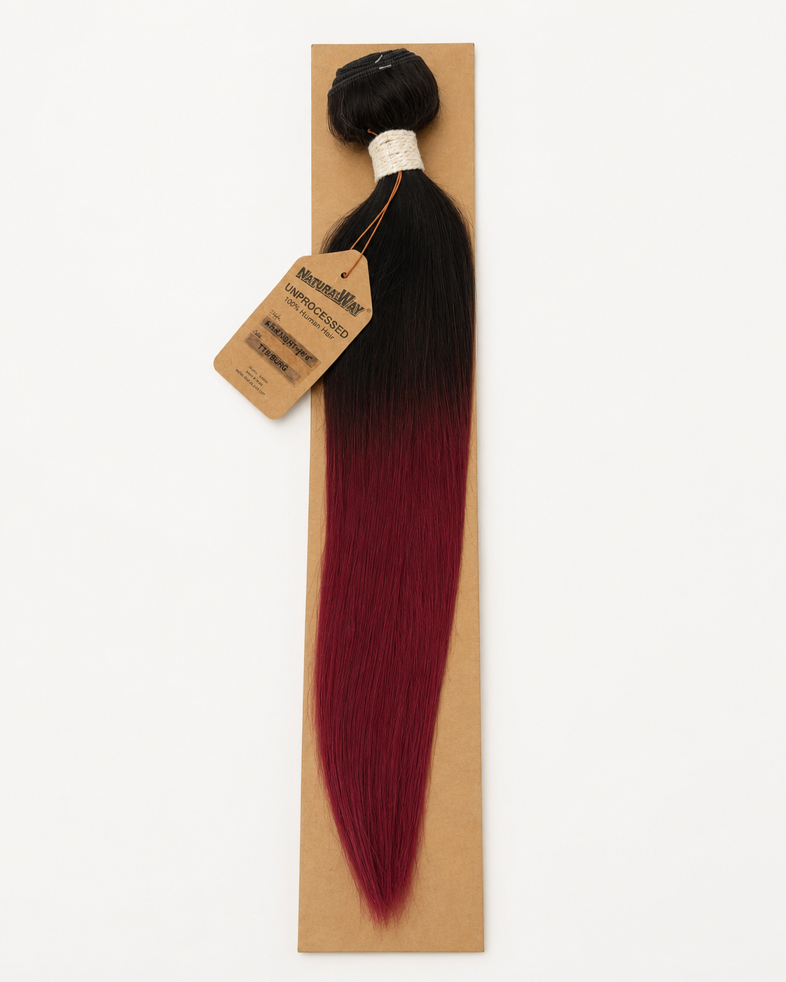 NaturalWay unprocessed Remy straight human hair weave bundle in T1B/BUR
